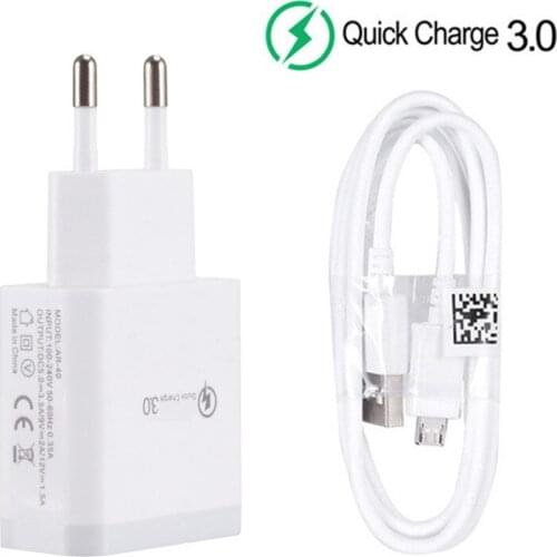QC 3.0 USB Super Charge Fast Charger For Samsung J3 A7 Huawei Y7p honor 9A 7A Xiaomi Redmi 4X Phone Micro usb data Cable Cords