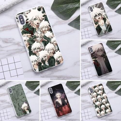 Danganronpa Nagito Komaeda Anime Phone Case For iphone 12 11 Pro Max Mini XS 8 7 6 6S Plus X SE 2020 XR Candy white cover