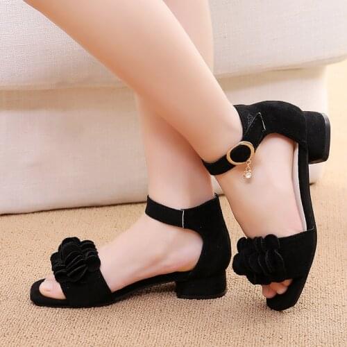 Childrens Shoes 2021 New Summer Casual Sandals Flowers Children High Heel Girls Shoes Fashion Princess Dance Party Sandals A188