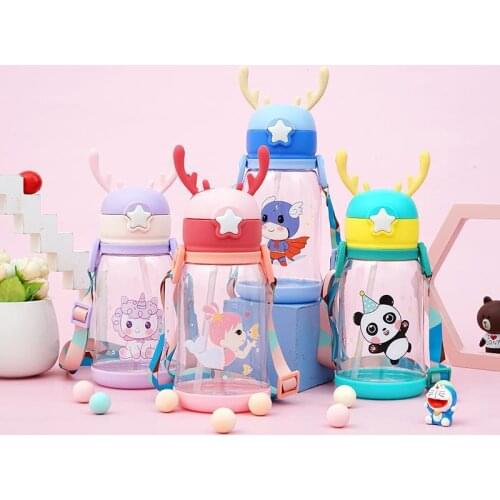 Child Sport Bottle Water Bottle With Straw Kid Drinkware Children Water Bottles Leakproof Drink Bottle Child Sport Bottle Water