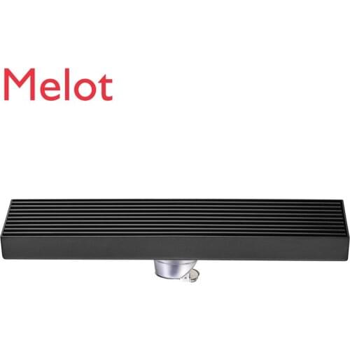 Shower Room Deodorant Insect-Proof Floor Drain Black 304 Stainless Steel Long Floor Drain Straight Rectangular Gravity Core