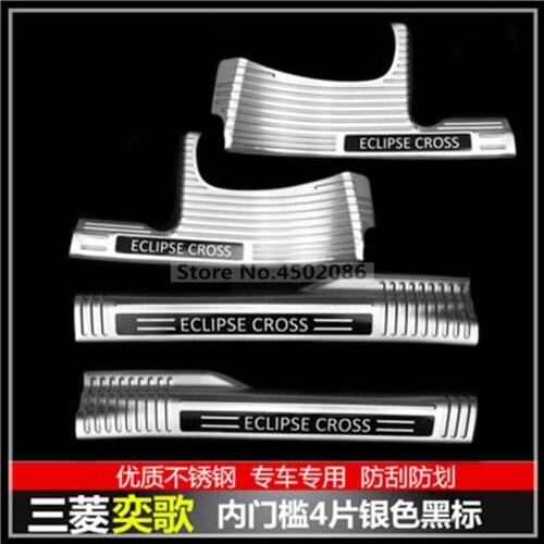 For Mitsubishi Eclipse Cross 2018 Stainless Interior Scuff Plate Door Sill Protector Trim Kick Guard Pedal Step Car Accessories