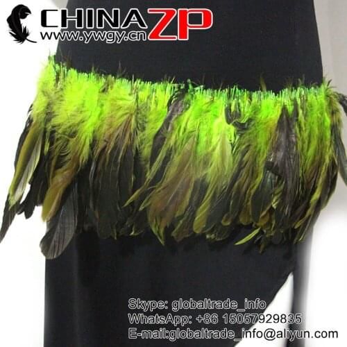 CHINAZP Feathers Wholesale 800pieces/color/bundle Prime Quality Lime Green Half Bronze Strung Coque Feather Dance Costumes