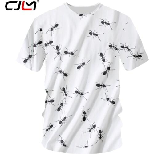 CJLM 2018 Summer New Fashion T shirt Men Casual Short Sleeve O-neck Male Tops Tees Ants Full Printed 3d T-shirt For Man Dropship