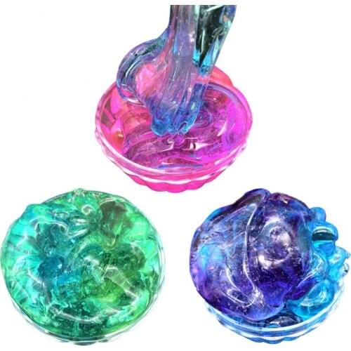 Gradient Crystal Jelly Fluffy Slime Light Clay Glue Putty Charms Slime Slices Polymer Clay Dynamic Sand Plasticine For Kids Toys