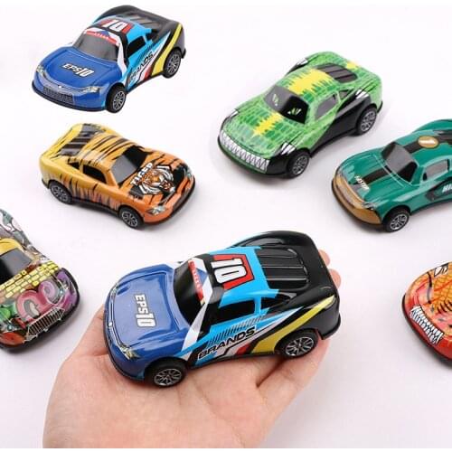 2Pcs Large Size 10cm Alloy Pull Back Car Model Colorful Metal Racing Car Toys For Boys Children Educational Vehicle Toy Gifts