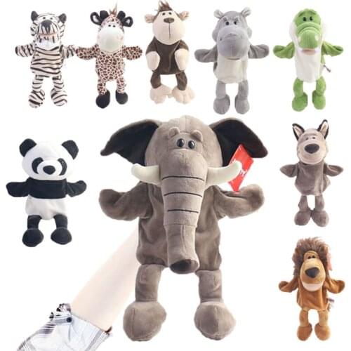 Children Animal Hand Puppet Toy Cartoon Cute Plush Elephant Turtle Giraffe Puppet Toy Hand Doll Storytelling Education Toy Gifts