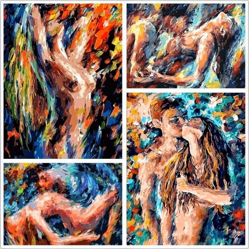 Temptation abstract Love Figure DIY Digital Painting By Numbers Modern Wall Art Canvas Painting Unique Gift Home Decor 40x50