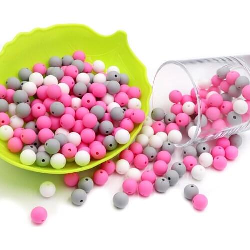 Joepada 50Pc/lot 9mm Round Silicone Beads Pearl For Baby Teether Teething Chewed BPA Free For Necklaces Pacifier Holder Toy