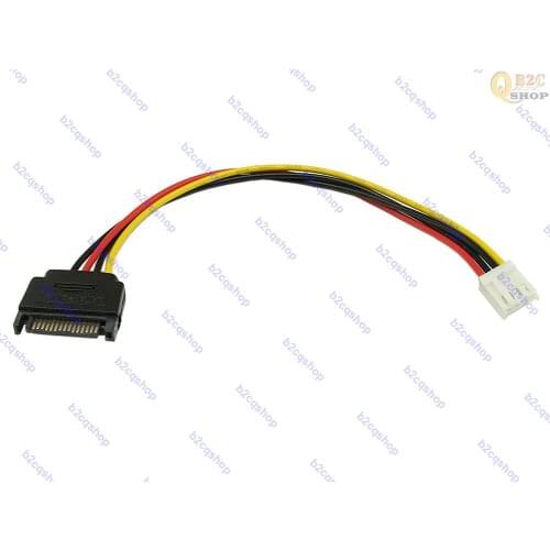 15pin SATA Male to Mini 4pin Floppy FDD Female Power Converter Adapter Cable