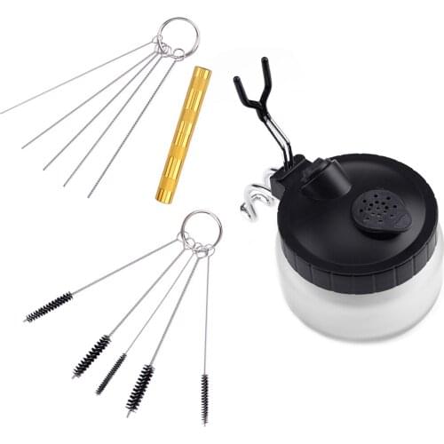Car Windscreen Windshield Washer Jet Nozzle Cleaning Cleanup Brush Needle Spray Out Pot Kit Set