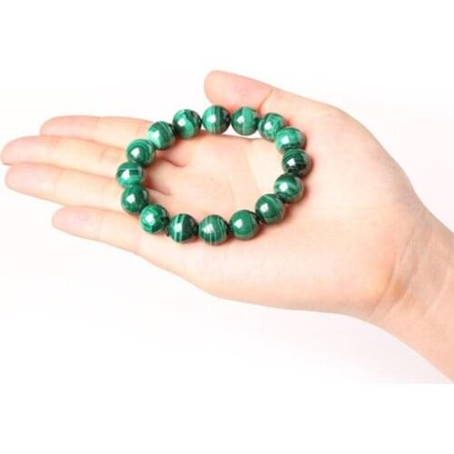 Malachite Beaded Bracelets Higth Quality Round Green Elastic Yoga Bracelet Bangle Fashion Handmade Natural Crystal Jewelry