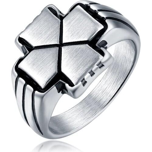 Stainless steel ring titanium steel material domineering trend hip-hop personality mens ring index finger single ring