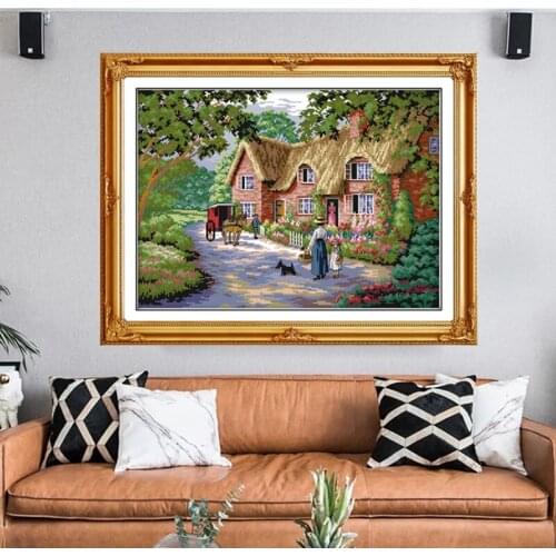 Life in countryside Cross Stitch Kit Homeland painting Counted Embroidery Needlewor house printed pattern dream Cross-stitch set