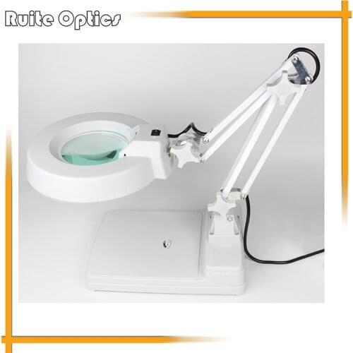 220V 20X 30x Desktop White Optical Glass Magnifying Glass Lamp Magnifier Folding For PCB Precision Parts Inspection Watch Repair