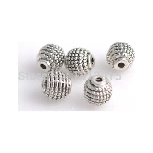 Wholesale Beads!Hot sell Round Antique Silver Alloy Spacer Beads Jewelry Making Supplies 8.5x8.5mm,50Pcs,YTC0082