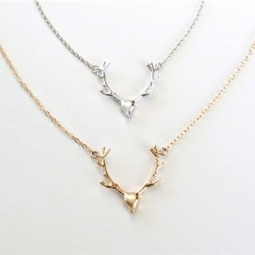 10pcs Fashion Cute Elk Pendant Antler Necklace