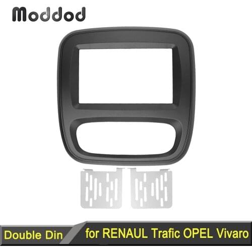 Radio Fascia for Renault Trafic Opel Vivaro 2015 Double Din DVD Player Stereo Panel Trim Installation Kit Plate Frame