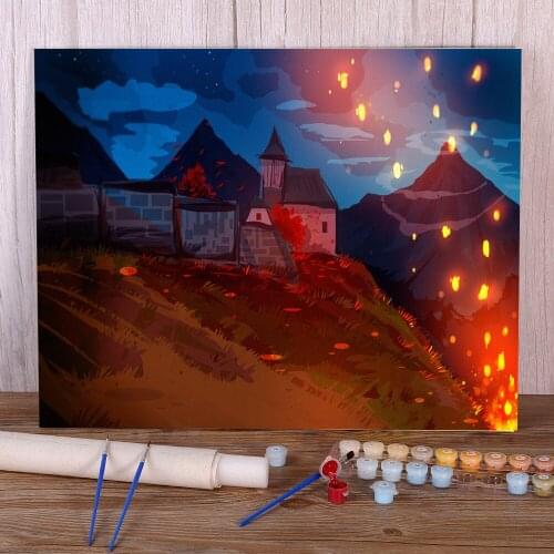 Scenery I Saw The Lights Paint By Numbers Set Acrylic Paints 50*70 Picture By Numbers Photo Wall Decoration For Handiwork