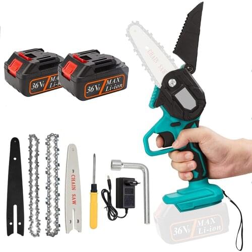 Mini Portable Cordless Chainsaw Rechargeable Handheld Pruning Saw 4 Inch 6 Inch Electric Forest Garden Woodworking Chainsaw