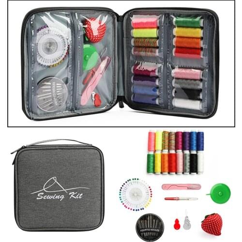 25x Portable Hand Sewing Kit Case Thread Soft Tape Emergency Sew Tools