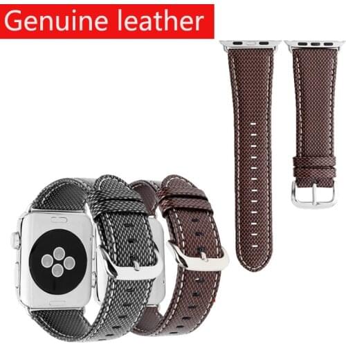 Newest Genuine Leather strap for apple watch band series 6 5 4 SE 44mm 40mm for apple iwatch 6 bracelet 3 2 1 38 42mm