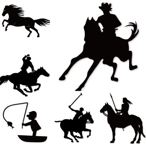 Metal Cutting Dies riding horse fishing 2020 new arrival craft die Stencil For DIY Scrapbooking Paper/photo Cards Embossing Dies
