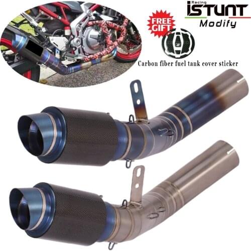 Slip On For Kawasaki Z900 2017 2018 2019 Modified Titanium Alloy Middle Tube Escape Motorcycle exhaust Middle Link Tube Muffler