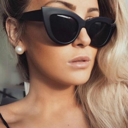 2021 New Cat Eye Sunglasses Women Matte Black Brand Designer Cateye Sun Glasses For Women Female Goggles Oculos De So lUV400
