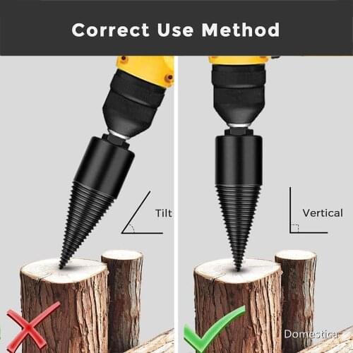 32/42MM Firewood Drill Bit High Carbon Steel Punch Spiral Drill Round Square Hex Shank Wood Split Cone Splitter Woodworking Tool