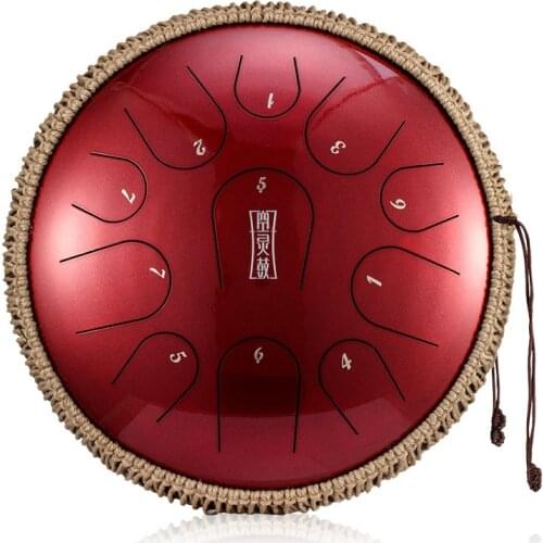 13 inch 11 Tones D Key Steel Tongue Drum Pearlescent Coating Percussion Instruments Meditation Beginner Drum Accessories Gift