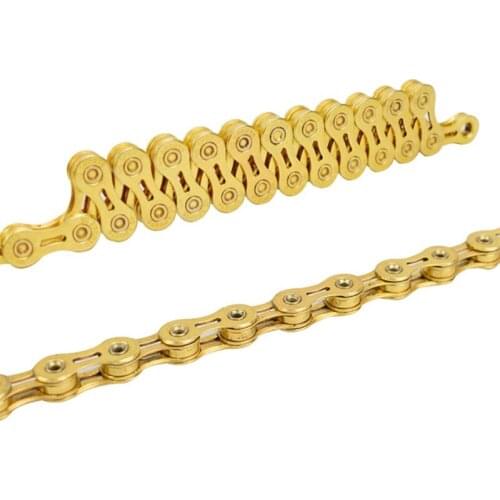 Vg Sports Ultralight 10 Speed Bicycle Chain Bike Chain Hollow 116L Mountain Mtb Road Bike Chains--10S Half Hollow Gold