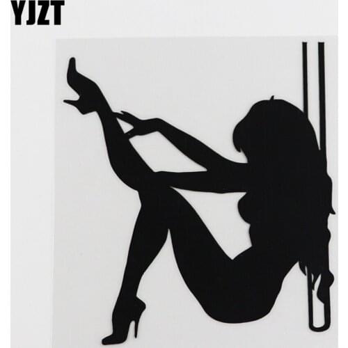 YJZT 12.2CMX13.6CM Funny Sexy Woman Girl Decal Vinyl Car Sticker Black/Silver 8A-0432