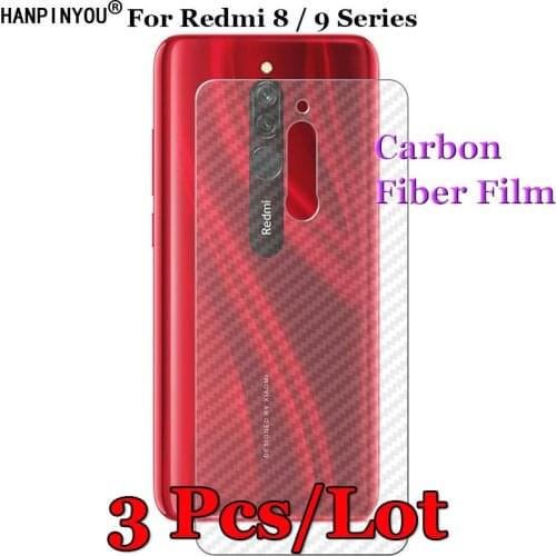 3 Pcs/Lot For Xiaomi Redmi 8 8A Dual Pro 9 9A 9i 9C 3D Non-slip Clear Carbon Fiber Back Film Screen Protector Protective Sticker