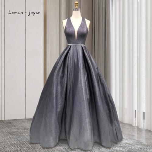 Lemon Joyce 2021 Sexy Prom dresses Backless V-neck Beading Formal evening gowns Party dresses