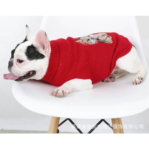 Winter Animal Embroidered Knitted Cat Dog Clothes Warm Sweater For Small Yorkie Pet Clothing Coat Knitting Crochet Cloth S-XL