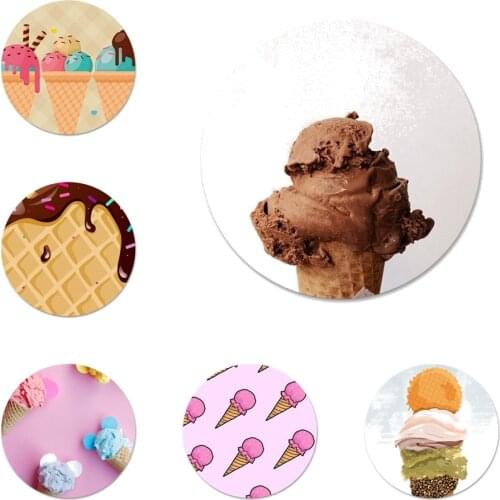 58mm Ice Cream Cone Icons Pins Badge Decoration Brooches Metal Badges For Clothes Backpack Decoration