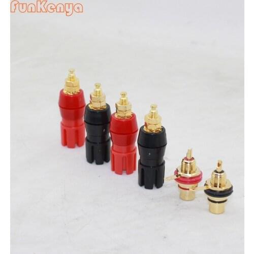 1 set High-quality red and black two-position amplifier chassis terminal combination