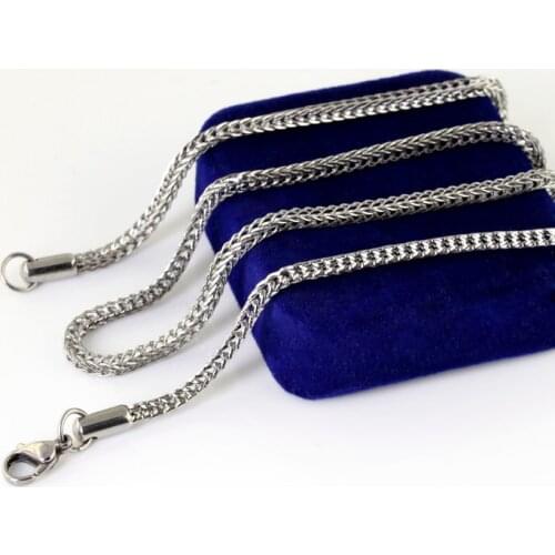 10pcs lot of on sale Stainless Steel 2.2mm Fashion foxtail Link Chain Necklace for WOmen Men XMAS Jewelry 20