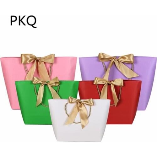 10pcs Gift Bags With Handles Multi-function Paper Bag Recyclable Jewelry Boutique Packing Bag Kraft Paper Gift Bags 21x7x17cm