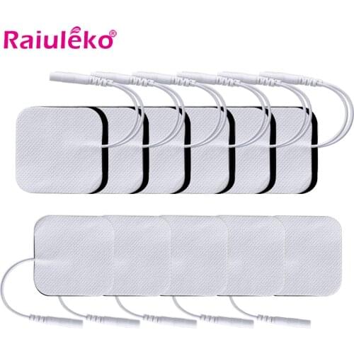 100/20Pcs 5x5cm 2mm Plug Reusable electrodes Tens Electrode Pads For Nerve Muscle Stimulator Digital Physiotherapy Massager