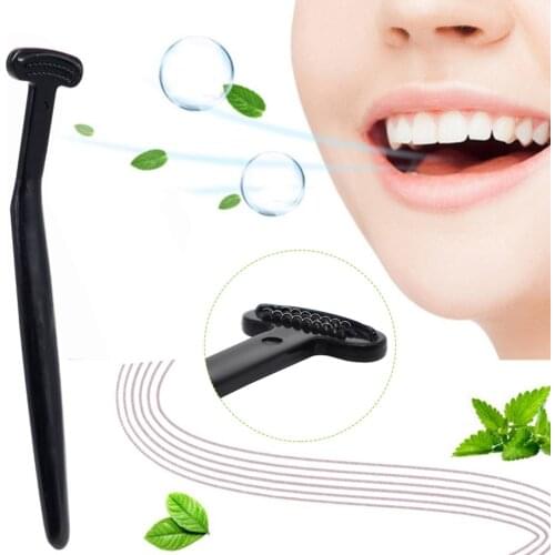 2 Pack Tongue Scraper Tongue Cleaner Pp Material Non-toxic Can Washed For Reuse Brush Removes Bad Breath C-shaped Rounded Head