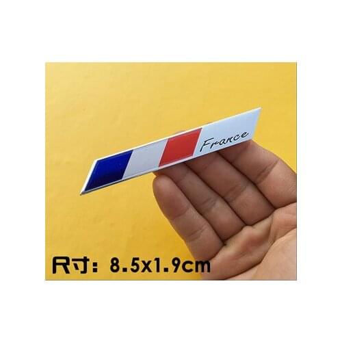 Aluminum French Flag Auto Body Side Trunk Decals Sticker Badge Emblem Car Accessories