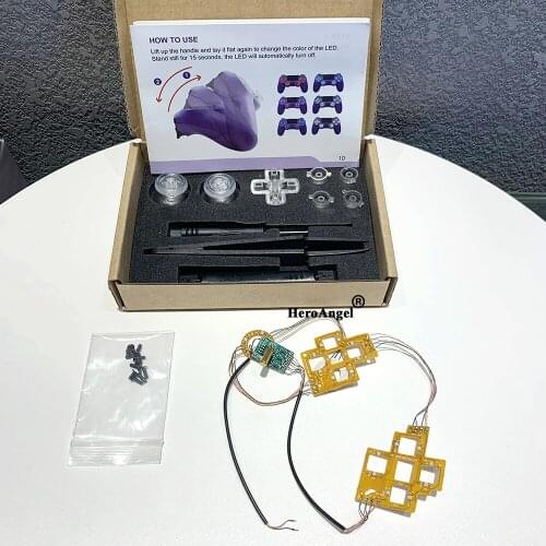 DIY Button Analog Thumb Stick LED Light Board for PS4 Wireless Controller with Flash Light Refit Parts Game Accessories