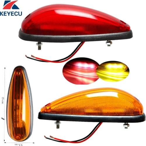 KEYECU Pair Tear Drop 3LED Side Marker Light for Trailer Trucks RV Car Bus Van Caravan Boat Campers Cab Marker light 24V