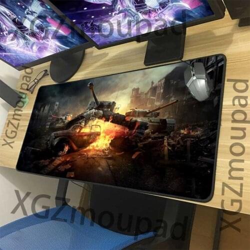 XGZ Custom Large Gaming Mouse Pad Black Precision Lock Edge World of Tanks Computer Desk Mat Rubber Stripe Non-slip Coaster Xxl