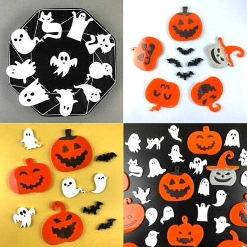 Halloween Pumpkin Ghost Bat Keychain Epoxy Resin Mold Earrings Pendant Silicone Mould DIY Crafts Jewelry Necklace Casting Tools