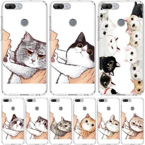 Kiss lovely Cats Phone Case for Huawei Honor 10 9 Lite Y9 Y5 Y6 Y7 2019 8X 8A 8S 7A 7X 10i 20i Pro V30 Art Coque Capa
