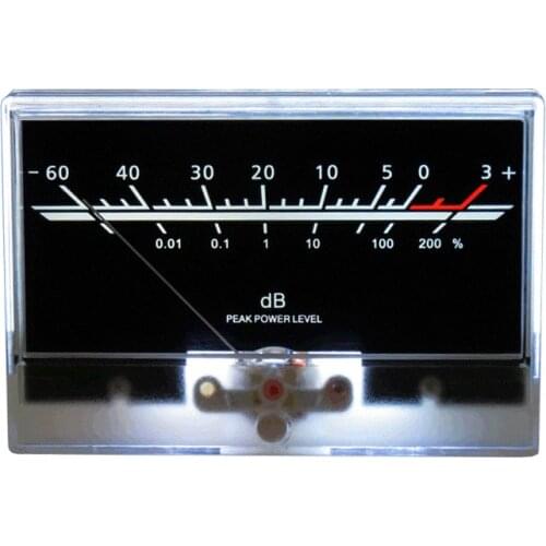 Black VU Meter 50*100 White LED Backlight Level Meter Vu Meter Rear Power Amplifier VU Header