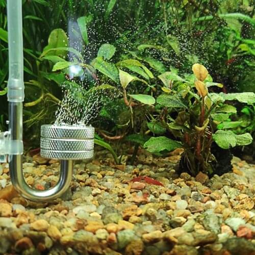 Aquarium CO2 Diffuser For Aquatic Plant Growth Silver CO2 Generato With Suction Cup Fish Tank Bubble Atomizer